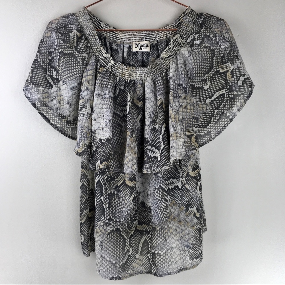 Show me your Mumu Snake Print Bungalow Top Large